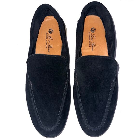 Loro Piana Men’s Black Suede Summer Walk Designer Loafers Size Eur 41/US 8 main image 16